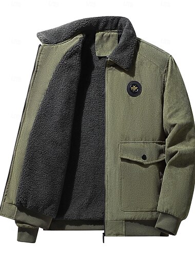  Ανδρικά Χειμωνιάτικα μπουφάν Μπουφάν fleece Casual Jacket Καθημερινά Διακοπές Διατηρείτε Ζεστό Τσέπη Φλις Φθινόπωρο & Χειμώνας Σκέτο Μοντέρνα Κομψό στυλ street Πέτο Κανονικό