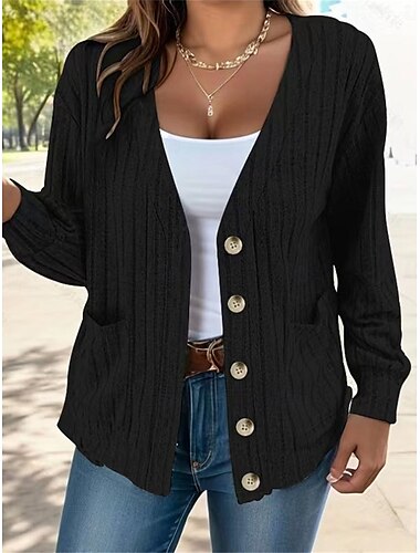  Damen Mantel Outdoor Strasse Freizeitskleidung Herbst Winter Kurz Mantel Regular Fit warm Atmungsaktiv Stilvoll Brautkleider schlicht Jacken Langarm Glatt Mit Taschen Schwarz Grün Grau