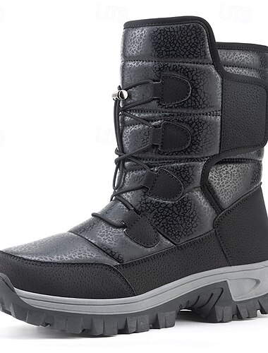  wasserdichte, isolierte Winter-Schneestiefel für Herren mit Klettverschluss und robuster Sohle – warmes Outdoor-Schuhwerk für verschneite und kalte Bedingungen
