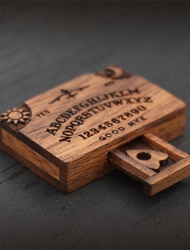  Planche à esprit miniature avec tiroir planche ouija, planches à ouija en bois miniatures avec planchettes, tiroir d'amour émotionnel, mini planche à ouija pour la décoration intérieure décorations
