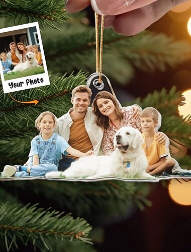  Gepersonaliseerde Foto Kerstornamenten Acryl 2D Aangepast Geschenk Voor Familie Foto Ornament Kerstboom Ornamenten Xmas Decoratie Hangende Hanger Geschenken