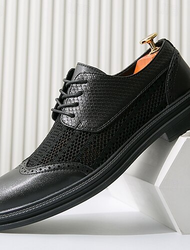  Weiße Oxford-Schnürschuhe aus Netzstoff für Herren mit Krokodilmuster, leichte, atmungsaktive Abendschuhe für formelle und legere Sommergarderobe