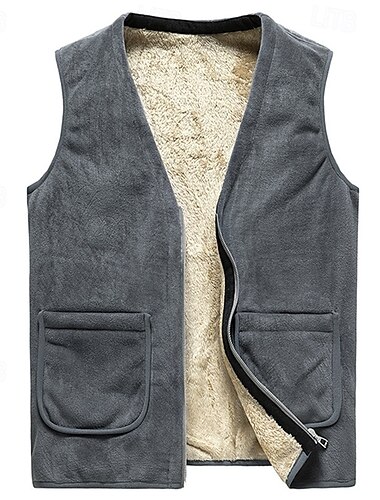  Herren Weste für Wanderer Wander-Fleeceweste Ärmellos Weste Außen warm Fleece-Futter Komfortabel Winter Tasche Polyester Schwarz Grau Jagd Angeln Klettern