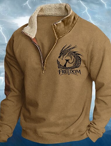 Męskie Bluza dresowa Bluza z zamkiem błyskawicznym Czarny Granatowy Khaki Jasnoszary Pół zamek Równina Sport i turystyka Codzienny Święto Poliester Moda miejska Nowoczesne Wiking Zima Wiosna i jesień