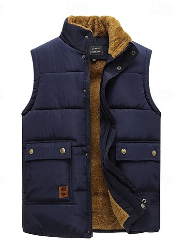  Herre Trekking-vest Fleecevest Uden ærmer Vest Udendørs Hold Varm Letvægt Åndbart Vinter Lynlås Polyester Sort / Orange Sort militærgrøn Jagt Fiskeri Klatring