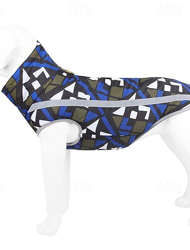  Hund Mäntel Jacke Parka-Jacke mit Geschirr Reflektierend Warm Wasserfest Hundebekleidung for Mittelgroß Groß