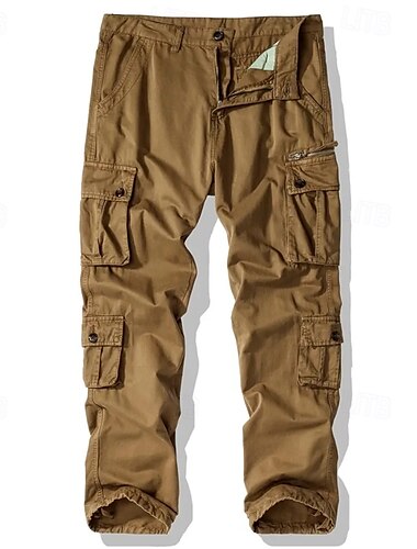  Męskie Spodnie cargo Spodnie Guziki Multi Pocket Równina Zdatny do noszenia Na zewnątrz Codzienny Kemping i wycieczki Moda Klasyczny Zieleń wojskowa Kurkuma