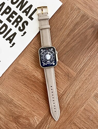  Lederband Kompatibel mit Apple Watch Armband 38mm 40mm 41mm 42mm 44mm 45mm 49mm Verstellbar Leder Ersatzarmband für iwatch Ultra 2 Series 9 8 7 SE 6 5 4 3 2 1