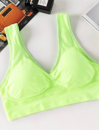  Damen Leichte Unterstützung Sport Bustier bh Sport-BH Bustier Rückenfrei BH-Oberteil Gefüttert Fitness Freizeit Sport Laufen Atmungsaktiv Leichtgewichtig Weich Melonen-Rot Schwarz Weiß Einfarbig