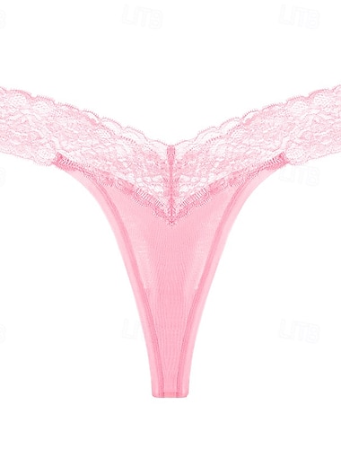  dames strings&amp;strings slipjes 1 st ondergoed romantisch sexy kant kant puur kleur katoen lage taille petite super sexy zwart roze wijn xs s m thuis outfits