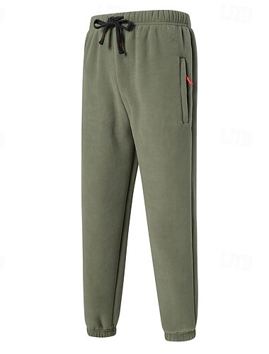  Men's Athletic Pants Fleece Pants Sweatpants Trousers Pocket Drawstring Elastic Waist Plain Comfort Sports Outdoor Daily Fashion Casual ArmyGreen Black Micro-elastic