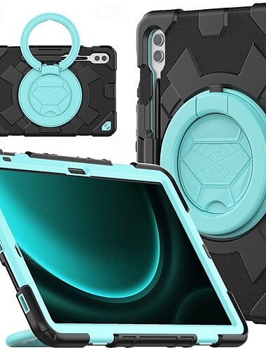  Tablette Hüllenabdeckung Für Samsung Galaxy Tab S9 Plus 12.4" Tragbar Griff Schulter Träger Geometrische Muster PC Silikon
