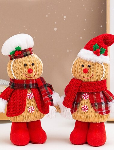  2 stuks kerst peperkoek poppen creatieve beeldjes kerstversiering scène decoratie hotel winkelcentrum rekwisieten voor kerstcadeaus