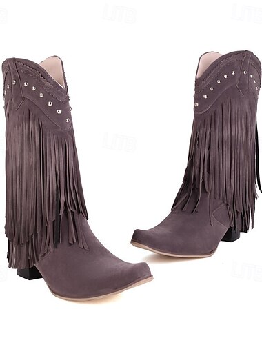  Retro Vintage Hippie 1970er Schuhe Westernstiefel Hippie Westlicher Cowboy Quastenfransen Herren Damen Karneval Maskerade Urlaub Party / Abend Alltagskleidung Erwachsene Schuhe
