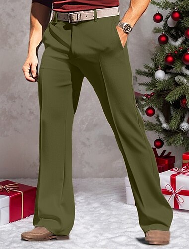  Herren Anzughosen Hose Hosen Anzughose Samthose Tasche Gerade geschnitten Glatt Komfort Atmungsaktiv Outdoor Täglich Ausgehen Modisch Brautkleider schlicht Weiß Rote