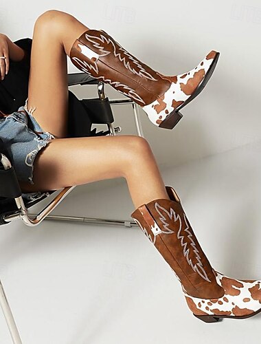  Retro Antiguo Hippie Años 70 Zapatos bota vaquera Hippie Vaquero del oeste Hombre Mujer Carnaval Mascarada Vacaciones Fiesta / Noche Ropa Cotidiana Adulto Zapatos