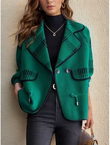  maglione da donna cardigan maglione giacca colletto camicia maglia patchwork bottone maglia maniche raglan primavera autunno quotidiano festa fine settimana quotidiano elegante casual manica lunga