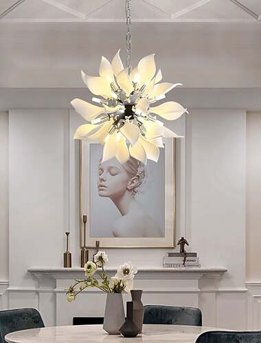  moderno luxo pingente luz sala de jantar lâmpada pendurada branco cerâmica quarto lâmpadas decorativas led 110-240v