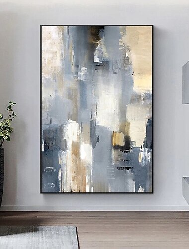  pictură în ulei pur pictată manual, tablou agățat în nori din folie de aur, abstract alb negru pentru decorarea casei pictură artă de perete