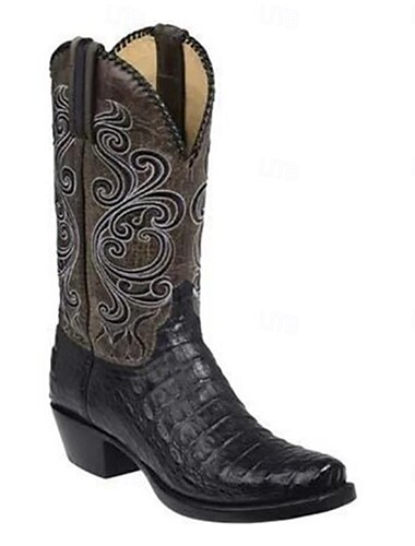  Retro Antiguo Hippie Años 70 Zapatos bota vaquera Hippie Vaquero del oeste Jacquard Hombre Carnaval Mascarada Vacaciones Fiesta / Noche Ropa Cotidiana Adulto Zapatos
