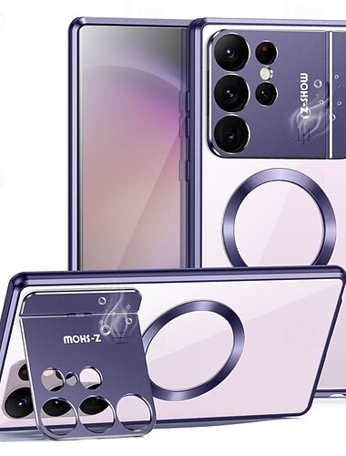  telefoon hoesje Voor Samsung Galaxy S26 Ultra Plus S25 Ultra Plus S24 S23 S22 Magnetische adsorptiekoffer Met Magsafe met standaard Transparant Magnetisch Acryl Metaal