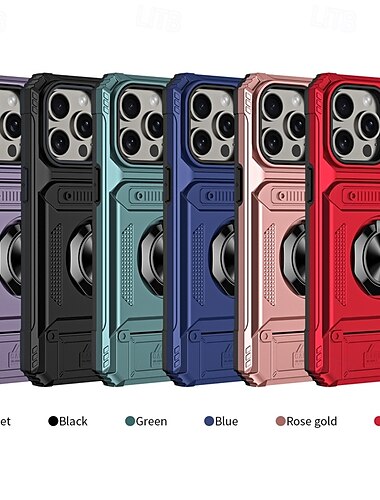  telefono Custodia Per iPhone 16 Pro Max Plus iPhone 15 Pro Max Plus iPhone 14 Pro Max iPhone 14 Pro Max Plus iPhone 13 Pro Max Per retro Supporto ad anello A calamita Slot per schede Retrò TPU PC