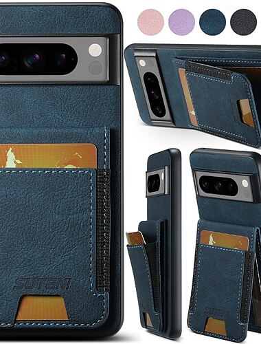  Handy Hülle Handyhüllen Für Pixel 9 Pro Pixel 9 Pro XL Pixel 8 Pro Pixel 8 Pixel 9 Pixel 7 Pixel 7 Pro Pixel 6 Pixel 6 Pro Rückseite mit Halterung Magnetisch Kartenschlitz Retro TPU PC PU-Leder