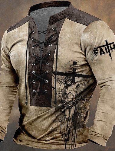  السنة الجديدة رجالي الرسم هندسي عرقي كنزة كنزة كم طويل سويت شيرت V رقبة الرياضات يوميا حفلة طباعة عيد الميلاد مناسب للحفلات عام جديد رباط طباعة ثلاثية الأبعاد الشتاء ربيع & الصيف