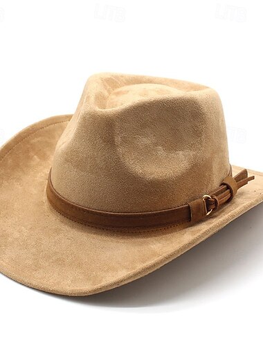  Муж. Шляпа от солнца Ковбойская шляпа Шляпа Fedora Trilby Черный Кремовый Сукно Старинный Мода 18-ый век штат Техас Повседневные Тематическая вечеринка Сплошной/однотонный цвет
