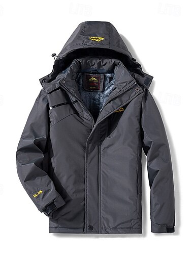  Herren Fleecejacke Regenjacke Außen Wasserdicht Winddicht Warm Wanderoutfits Wanderbekleidung Winter Herbst Windjacke Einfarbig Schwarz Elfenbein Armeegrün