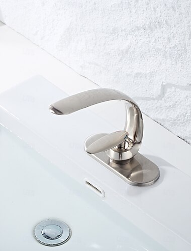  Wash Basin Mixer Tap Creative Design Brushed Gold Basin Mixer Tap Deck Mounted Cold and Hot Bathroom Faucet