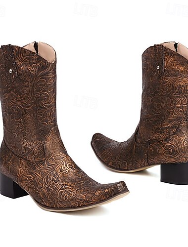  Retro Vintage Hippie 1970er Schuhe Westernstiefel Hippie Westlicher Cowboy Jacquard Herren Karneval Maskerade Urlaub Party / Abend Alltagskleidung Erwachsene Schuhe