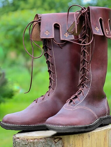  العصور الوسطى عصر النهضة أحذية ملابس تنكرية رجالي للجنسين سيلتك قرصان عيد الرعب مهرجان حفلة تنكرية حفل / مساء LARP رن فير للبالغين أحذية