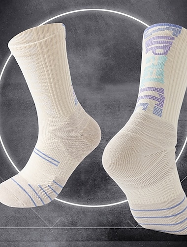  Calcetines Deportivos Calcetines para correr 1 Par Bloque de Color Hombre Calcetines A prueba de resbalones Transpirable Reductor del Sudor Cómodo Entrenamiento de gimnasio Fútbal Corriendo Correr