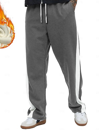  Herren Jogginghose Jogger Fleece-Jogginghose Elastischer Kordelzug in der Taille Alltagskleidung Tasche Hose mit geradem Bein Thermik Winter 3D-Druck Schwarz Wein Blau