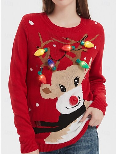  Navidad Suéter de navidad Sudadera Suéter navideño feo Anime 3D Gracioso Para Mujer Adulto Navidad Carnaval Impresión 3D Fiesta Casual Diario