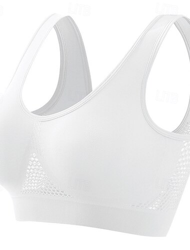  Damen Leichter Halt Sport-BH Lauf-BH Offener Rücken BH-Top nein Fitness Freizeitsport Laufen Atmungsaktiv Leicht Weich Schwarz Weiß Rosa Einfarbig