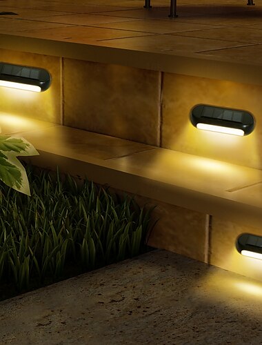  1/2/4 pezzi luce solare per recinzione esterna patio luce atmosfera luce solare impermeabile applique da parete luci da terrazza natale villa giardino recinzione balcone portico decorazione luce