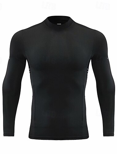  Herren Laufshirt Sport Top Funktionsshirt Langarm T-Shirt Casual Athlässigkeit Herbst Stehkragen Atmungsaktiv Schnelltrocknend Fitnesstraining Laufen Gehen Sportbekleidung Sportkleidung Einfarbig