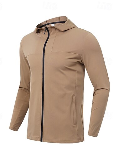 Hombre La chaqueta con capucha Cremallera Bolsillo Manga Larga Sudadera Casual Ropa Deportiva Otoño Resistente al Viento Transpirable Entrenamiento de gimnasio Corriendo Paseo Ropa de deporte Ropa de