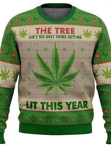  Jul Ugress Pullover Morsom julegenser 3D-utskrift 3D Jul Morsom Til Par Herre Dame Voksne Jul Karneval 3D-utskrift Fest Festival