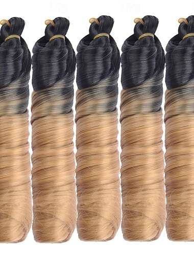  Ingwer-Flechthaar mit französischer Locke, 61 cm, weich, vorgestreckt, locker gewellt, federnd, 100 g/Packung, Yaki-Häkelhaar für schwarze Frauen, Haarverlängerungen für Zöpfe