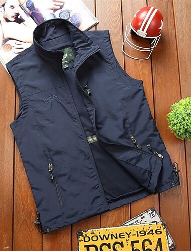  Herren Weste für Wanderer Wander-Fleeceweste Ärmellos Weste Außen Atmungsaktiv Komfortabel Tasche Nylon Schwarz Armeegrün Marinenblau Jagd Angeln Klettern