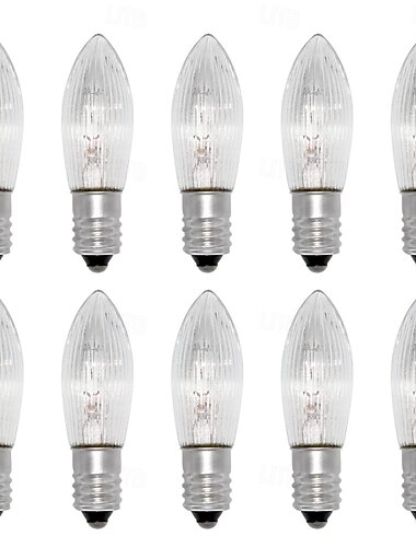  e10 kaarslampen 34v 3w warm witte vervangingslampen voor boogkaarsen lichtsnoeren taps toelopende kaars top kaars 10st