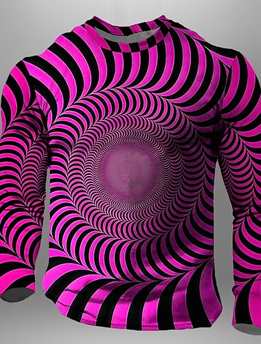  Férfi 3D nyomtatás Póló Hosszú ujj póló 3D nyomtatás Terített nyak Ing Napi Dizájn Utca Hétköznapi Sárga Arcpír rózsaszín Medence Nyár Tavasz Ősz Ruházat S M L XL XXL XXXL