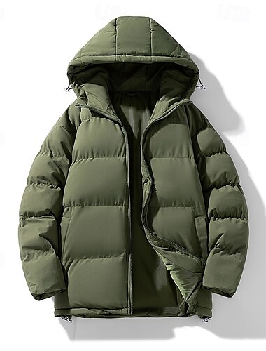  Herren Wintermantel puffer jacket Gefütterte Jacke Tasche Polyester Freizeitskleidung Verabredung Urlaub Standard Modisch Brautkleider schlicht Komfortabel warm Herbst Winter Solide / einfarbig