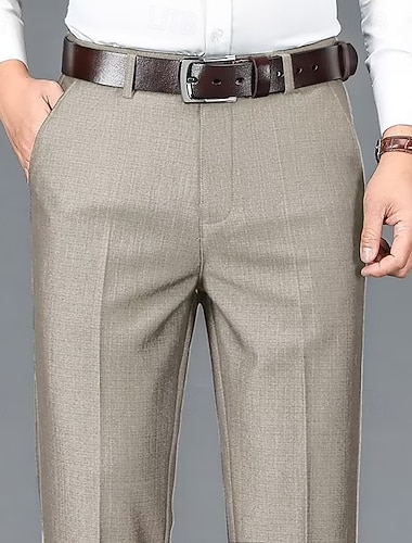  Herren Anzughosen Hose Hosen Hose Anzughose Tasche Glatt Komfort Atmungsaktiv Hochzeit Outdoor Täglich Modisch Brautkleider schlicht Schwarz Khaki