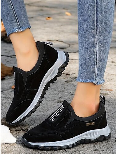  Damen Slip-On Outdoor Wander-Sneaker – bequeme atmungsaktive rutschfeste Schuhe zum Wandern und Reisen