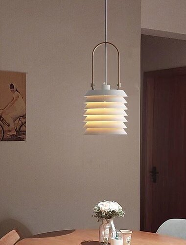  Pendelleuchte aus Metall, moderne Hängelampe aus der Mitte des Jahrhunderts, weiße Pendelleuchten aus Eisen mit Scheunendesign, nordischer Vintage-Kronleuchter für Esszimmer, 110–240 V, 21 cm