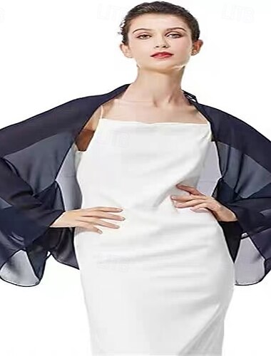  Muttertags-Wickeltücher aus elegantem Voile&amp;durchsichtige, ärmellose Chiffon-Hochzeitstücher mit Illusionsärmeln und Rüschen für die Sommerparty